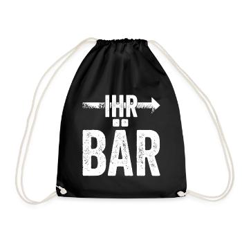 IHR BÄR | Partnerlook | Pfeil (rechts) - Turnbeutel - Schwarz - Vorne