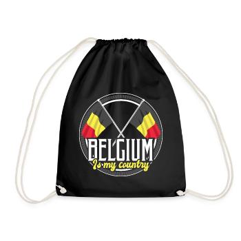 Belgien Europa Herkunft - Turnbeutel - Schwarz - Vorne