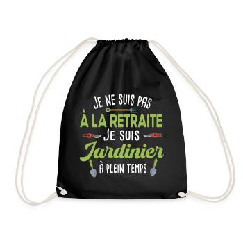 Retraite jardinier. Cadeau retraité papy Jardinage - Sac de sport léger - noir - Devant