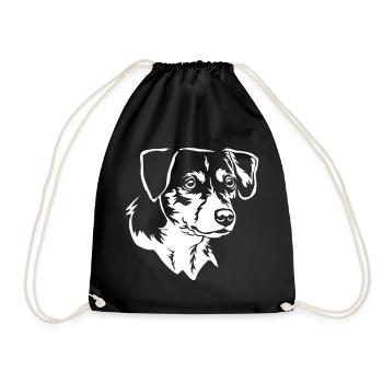 Dansk Svensk Gaardhond Kopf "Black Edition" - Turnbeutel - Schwarz - Vorne