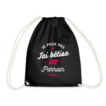 JE PEUX PAS J'AI BÊTISE AVEC PARRAIN - Sac de sport léger - noir - Devant