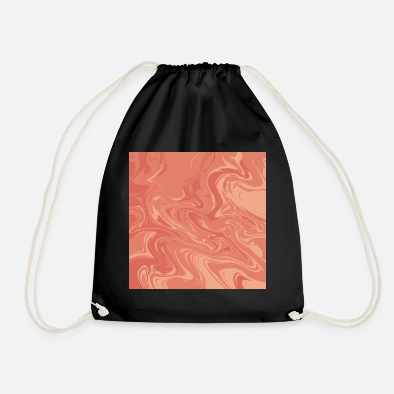 Orange Marmor - Turnbeutel - Schwarz