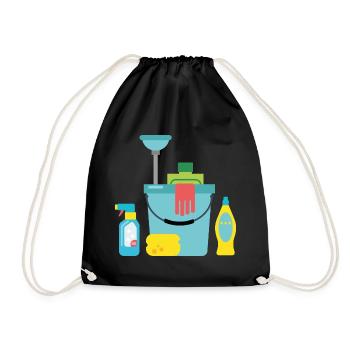Cleaning products - Drawstring Bag - black - Front