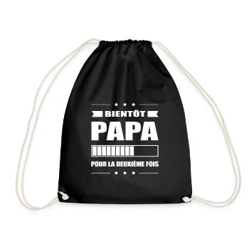 BIENTÔT PAPA POUR LA DEUXIÈME FOIS - Sac de sport léger - noir - Devant