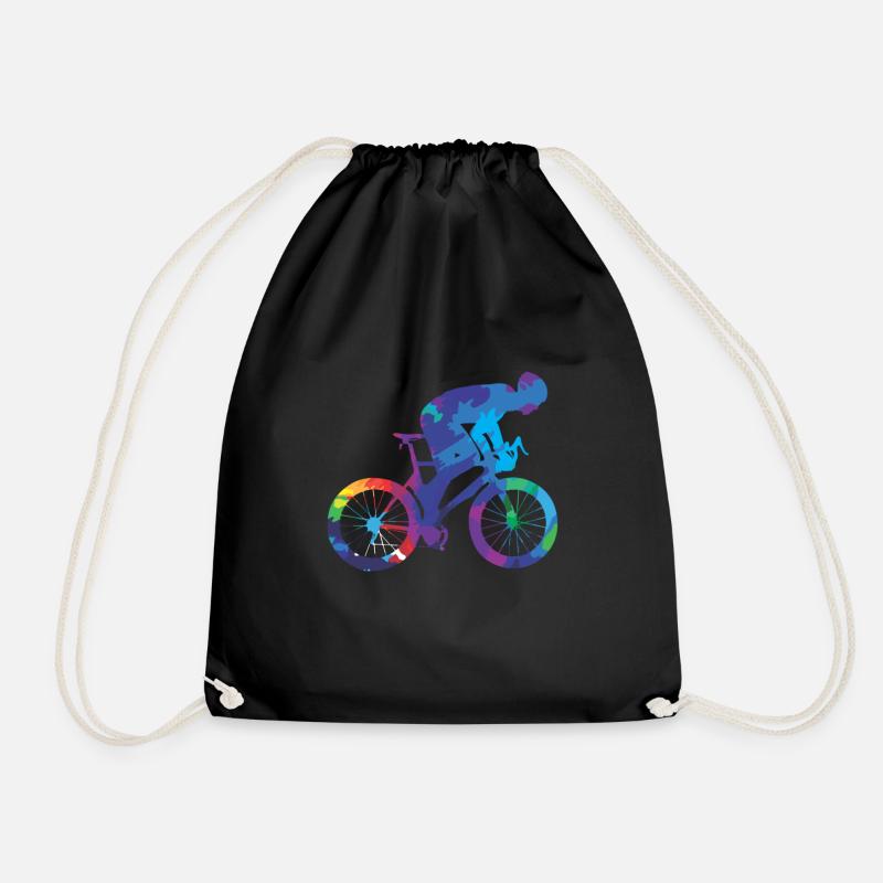 Cycling - Drawstring Bag - black