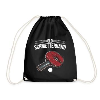 Old Schmetterhand Design für Tischtennisspieler - Turnbeutel - Schwarz - Vorne