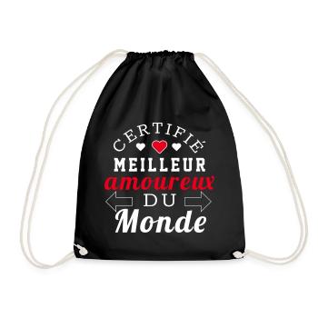 Certifié meilleur amoureux du monde - Sac de sport léger - noir - Devant