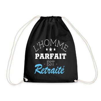 tee shirt retraité humour retraite homme cadeau - Sac de sport léger - noir - Devant