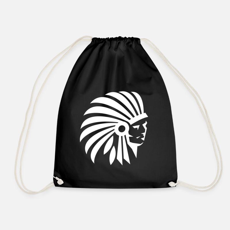 Indianer Design - Turnbeutel - Schwarz