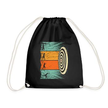 Darts Darts Dartboard Retro - Drawstring Bag - black - Front