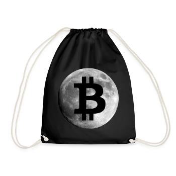 Bitcoin Mond Kryptowährungen - Turnbeutel - Schwarz - Vorne