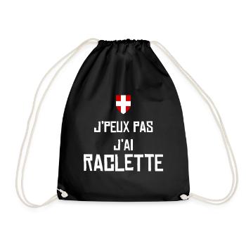 J'peux pas j'ai raclette - Sac de sport léger - noir - Devant