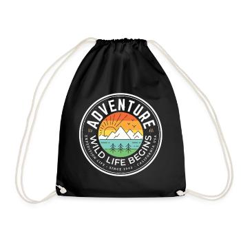 Adventure - Drawstring Bag - black - Front