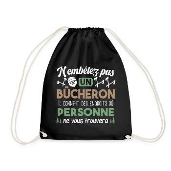 Bûcheron Bois Fête des Pères Humour Cadeau Papa - Sac de sport léger - noir - Devant