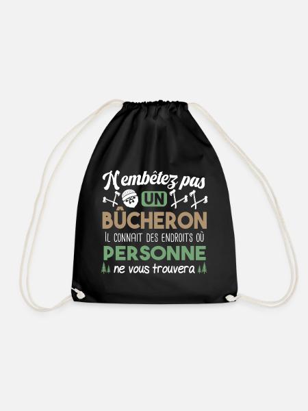 Bûcheron Bois Fête des Pères Humour Cadeau Papa - Sac de sport léger - noir