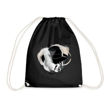 Homme de portrait de gentleman avec fedora chapeau - Sac de sport léger - noir - Devant