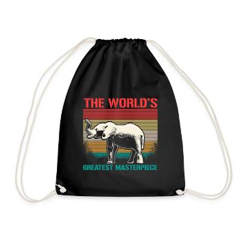 Elephant trunk gift - Drawstring Bag - black - Front