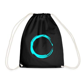 Circle Design Symbol Round Water Blue - Drawstring Bag - black - Front