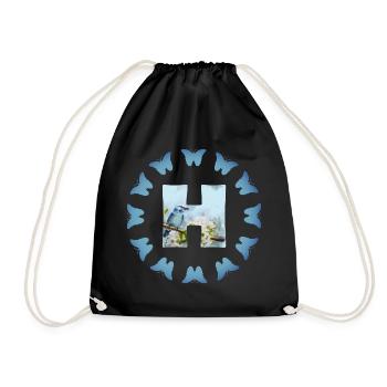 fleurs oiseaux bleus h - Sac de sport léger - noir - Devant