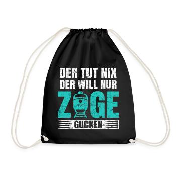 Trainspotter, der tut nix der will nur züge gucken - Turnbeutel - Schwarz - Vorne