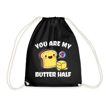 Heart Valentine's Day Couple Statement - Drawstring Bag - black - Front