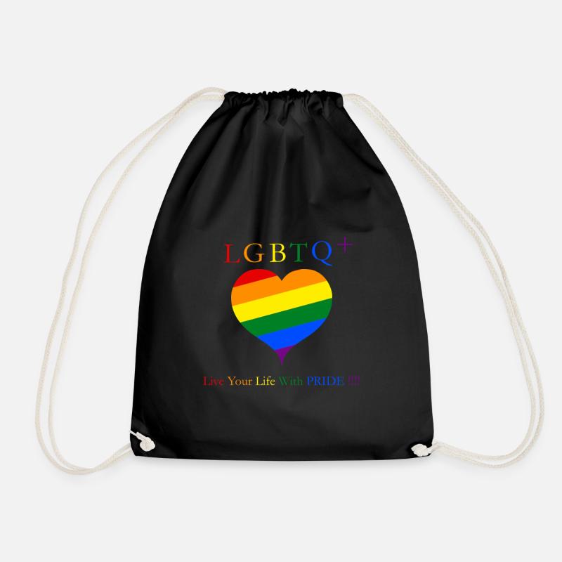 LGBTQ+ Live Your Life With PRIDE - Turnbeutel - Schwarz