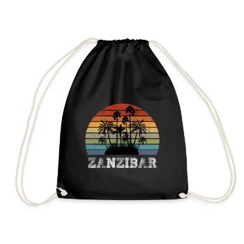 Zanzibar Vintage Palmen Design / Idée cadeau - Sac de sport léger - noir - Devant
