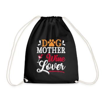 Maman de chien Amoureuse du vin Sagesse - Sac de sport léger - noir - Devant