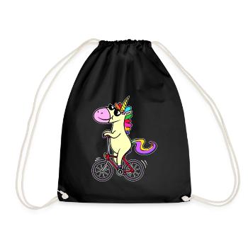 Unicorn Cool Funny Design Sunglasses - Drawstring Bag - black - Front