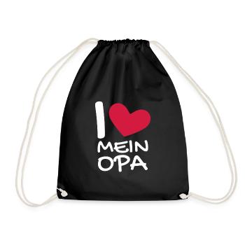 Ich liebe mein Opa - Turnbeutel - Schwarz - Vorne