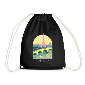 Paris Frankreich Eiffelturm Turm Stadt Reisen Sein - Turnbeutel - Schwarz - Vorne