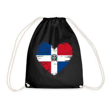 République dominicaine coeur drapeau blason - Sac de sport léger - noir - Devant