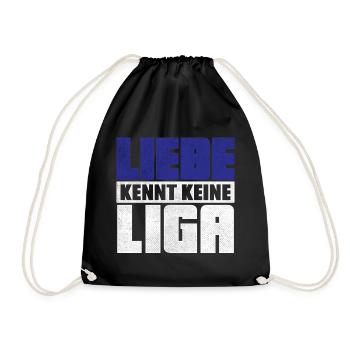 LIEBE KENNT KEINE LIGA | 2.Liga Absteiger Shirt - Turnbeutel - Schwarz - Vorne