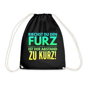 Riechst du den Furz ist der Abstand zu kurz brudi - Turnbeutel - Schwarz - Vorne