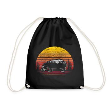 Hippo - Turnbeutel - Schwarz - Vorne