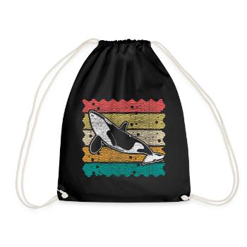 Orca Baleines Océans Idée de cadeau - Sac de sport léger - noir - Devant