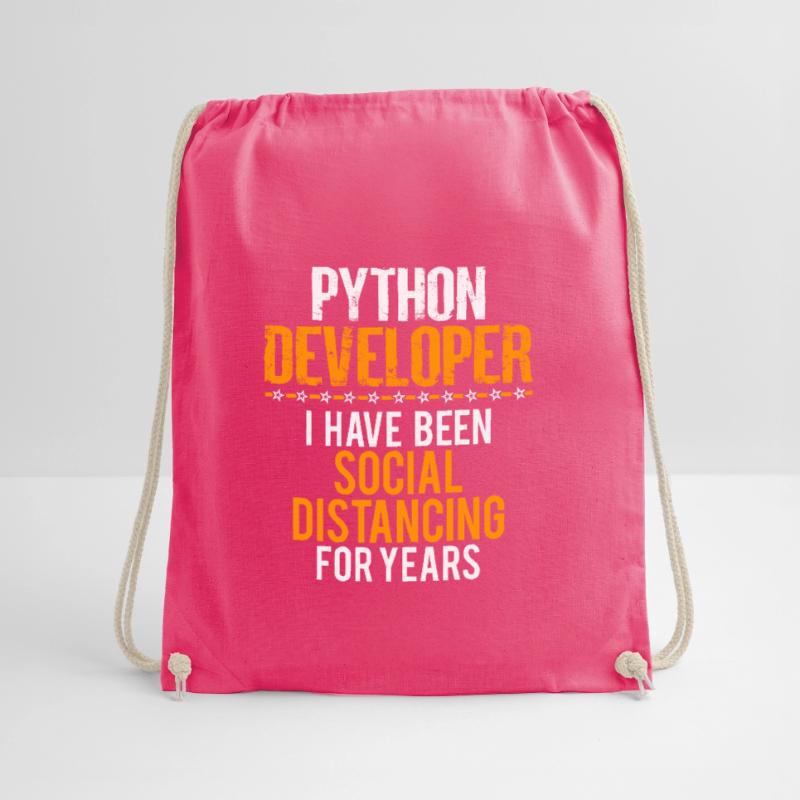 Python Developer Funny Shirt, Nice Sarcastic Tee Drawstring Bag