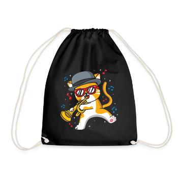 Drôle de trompette chat musiciens jazz groupe - Sac de sport léger - noir - Devant