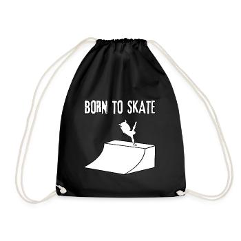 Wheelchair Born to Skate - Drawstring Bag - black - Front