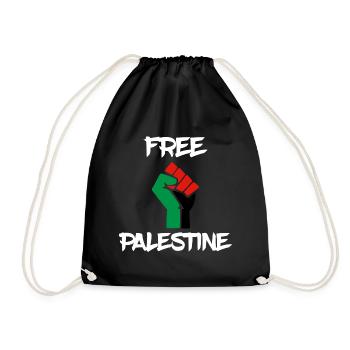 free palestine palästina faust fist - Turnbeutel - Schwarz - Vorne