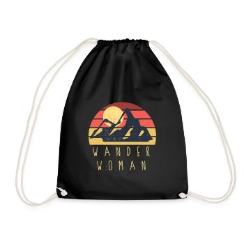 Wanderwoman idée cadeau Randonnée Chemin de Saint-Jacques Camino - Sac de sport léger - noir - Devant