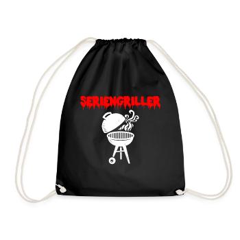 seriengriller grillen griller grill - Turnbeutel - Schwarz - Vorne