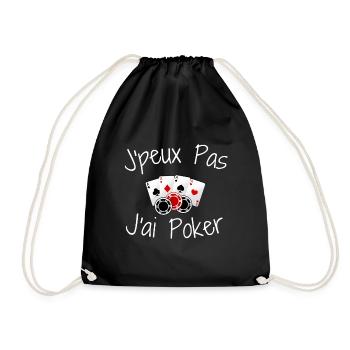 J'peux Pas J'ai Poker - Sac de sport léger - noir - Devant