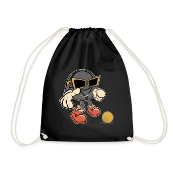 Boulekugel Sonnenbrille Petanque Outfit für Bouler - Turnbeutel - Schwarz - Vorne