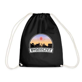 Bydgoszcz Pologne Skyline Vintage Sunset Travel Sou - Sac de sport léger - noir - Devant