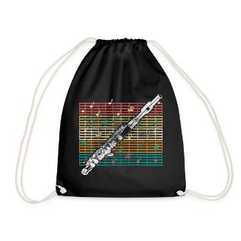 Flute Music - Drawstring Bag - black - Front