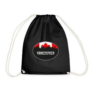 Vancouver Canada Skyline Silhouette Drapeau canadien - Sac de sport léger - noir - Devant