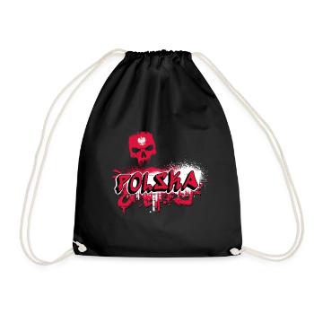Motif crâne de graffiti polonais - Sac de sport léger - noir - Devant