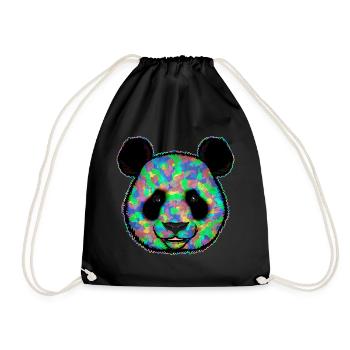 Colorful Rainbow Panda Bear Camouflage - Drawstring Bag - black - Front