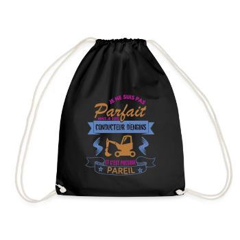je ne suis pas parfait conducteur d´engins cadeau - Sac de sport léger - noir - Devant